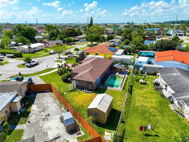 bird's eye view with a residential view