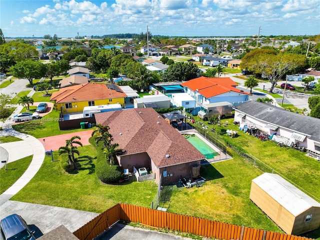 drone / aerial view with a residential view