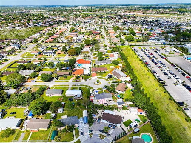 bird's eye view with a residential view