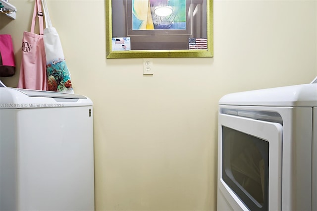 laundry area featuring washer and dryer