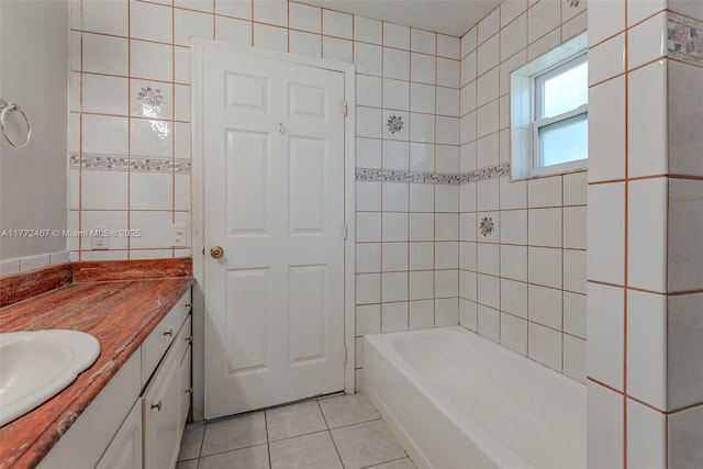 full bath featuring tile patterned floors and vanity