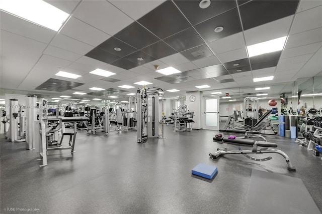 2645 S Bayshore Dr Unit 902, Miami, FL 33133 - exercise room featuring a drop ceiling