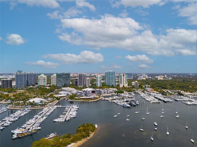 2645 S Bayshore Dr Unit 902, Miami, FL 33133 - view of urban area featuring numerous boat docks and a large body of water
