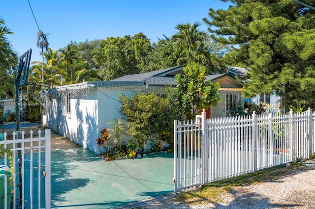 exterior space featuring fence