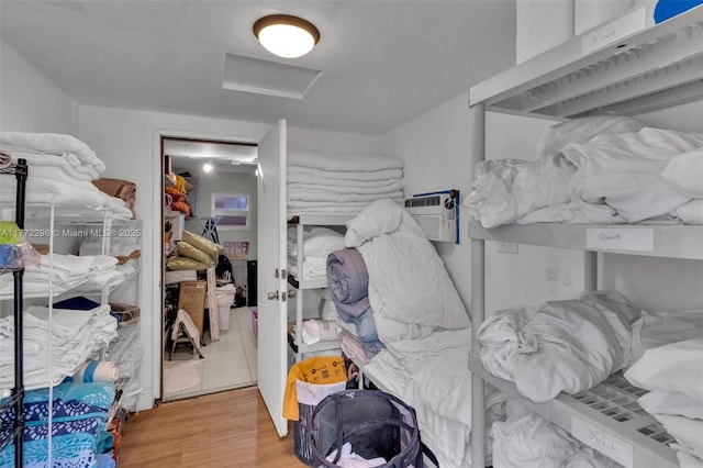 storage area featuring attic access
