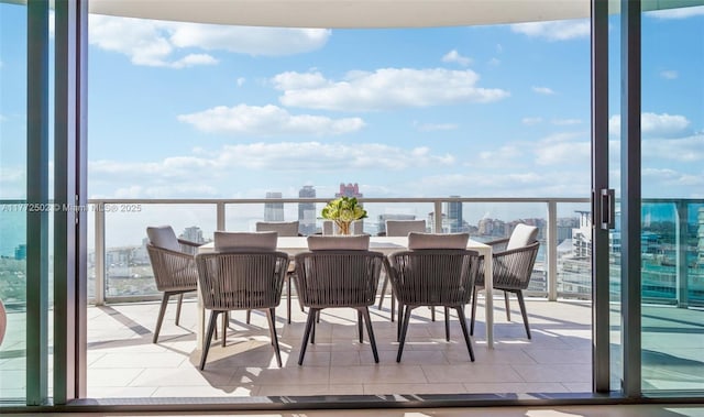 balcony featuring a city view