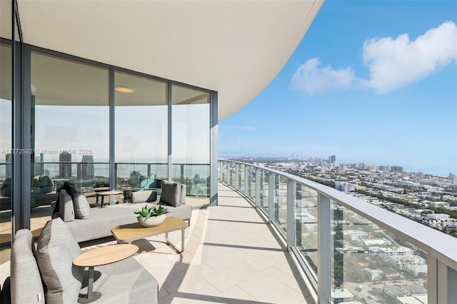 balcony with a city view
