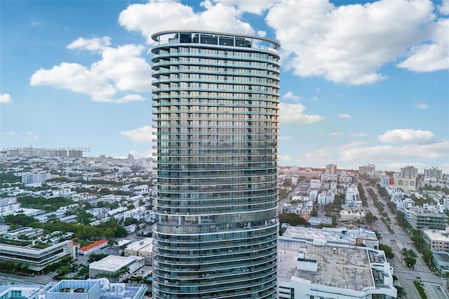 view of building exterior featuring a city view