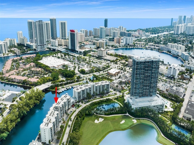 300 Diplomat Pkwy Unit 204, Hallandale Beach, FL 33009 - aerial view with a water view and a city view