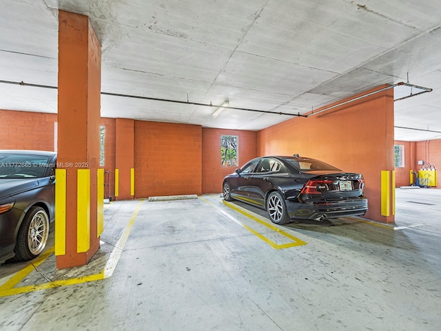 view of parking garage