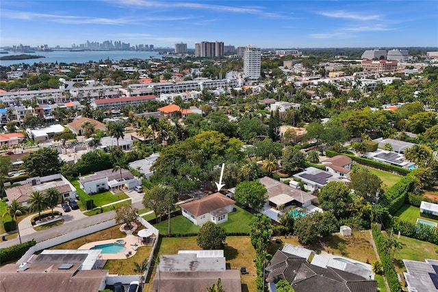 bird's eye view featuring a city view