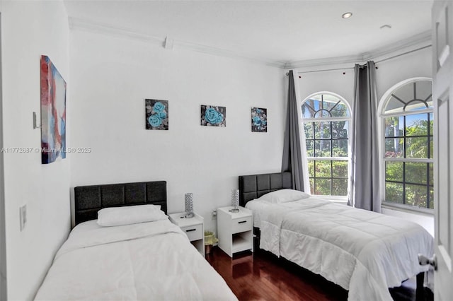 721 Ranch Rd, Weston, FL 33326 - bedroom with wood finished floors, ornamental molding, and recessed lighting