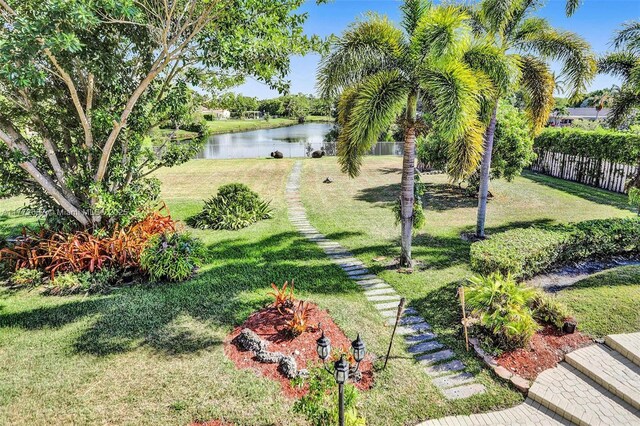 721 Ranch Rd, Weston, FL 33326 - view of yard with a water view