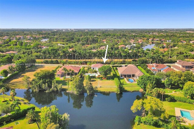 721 Ranch Rd, Weston, FL 33326 - aerial perspective of suburban area with a large body of water