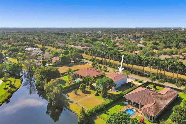 721 Ranch Rd, Weston, FL 33326 - aerial perspective of suburban area featuring a nearby body of water