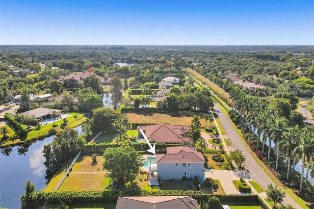 721 Ranch Rd, Weston, FL 33326 - aerial perspective of suburban area with a large body of water