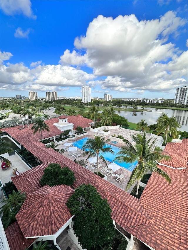 19900 E Country Club Dr Unit 1012, Aventura, FL 33180 - community pool featuring a water view and a view of city
