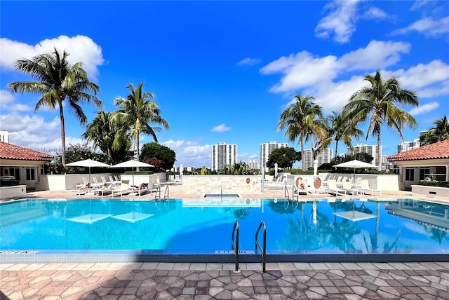 19900 E Country Club Dr Unit 1012, Aventura, FL 33180 - view of swimming pool featuring fence and a patio area