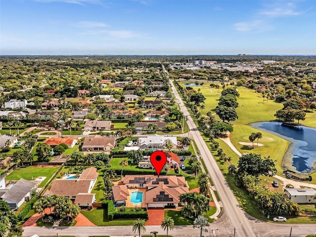 9461 SW 128th St, Miami, FL 33176 - bird's eye view with a water view, view of golf course, and a residential view