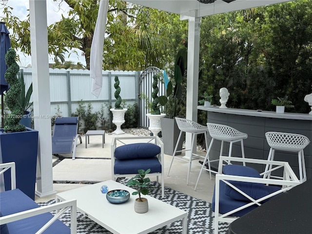 view of patio / terrace with fence