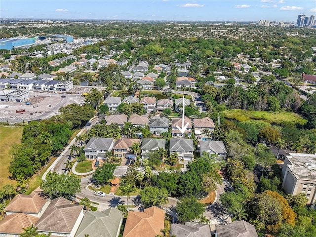 bird's eye view with a residential view