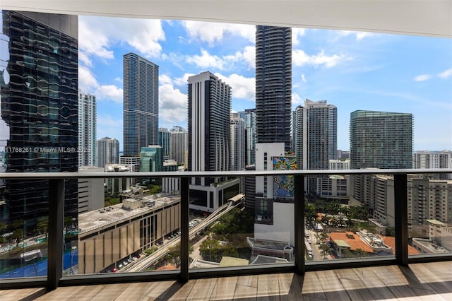 balcony featuring a view of city