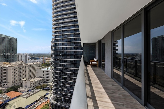 balcony with a view of city