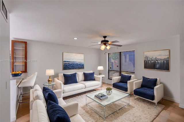 2030 Bayberry Dr Unit 2030, Pembroke Pines, FL 33024 - living room with wood finished floors, a ceiling fan, recessed lighting, and baseboards