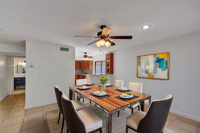 2030 Bayberry Dr Unit 2030, Pembroke Pines, FL 33024 - dining space featuring a ceiling fan, light tile patterned floors, and baseboards