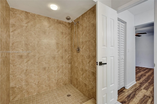 2030 Bayberry Dr Unit 2030, Pembroke Pines, FL 33024 - bathroom with tiled shower and wood finished floors