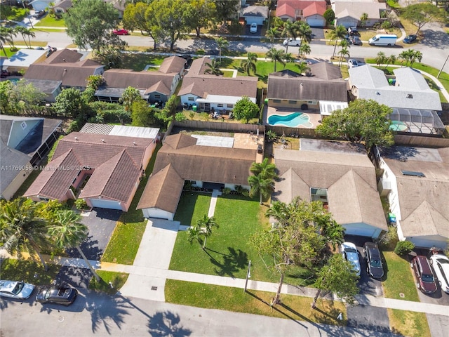 bird's eye view with a residential view
