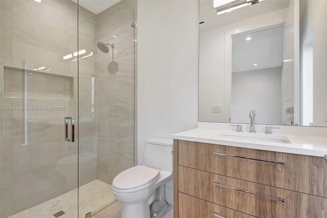 1419 N Lakeside Dr, Lake Worth, FL 33460 - full bathroom with toilet, vanity, and a stall shower