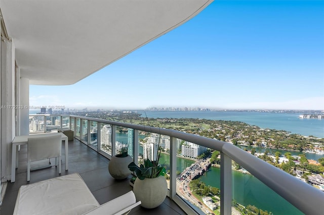 balcony with a water view