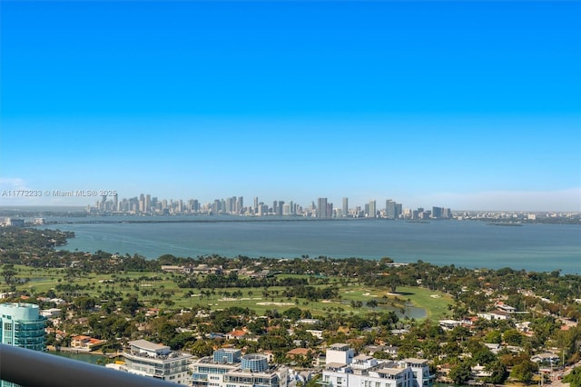 property view of water with a view of city