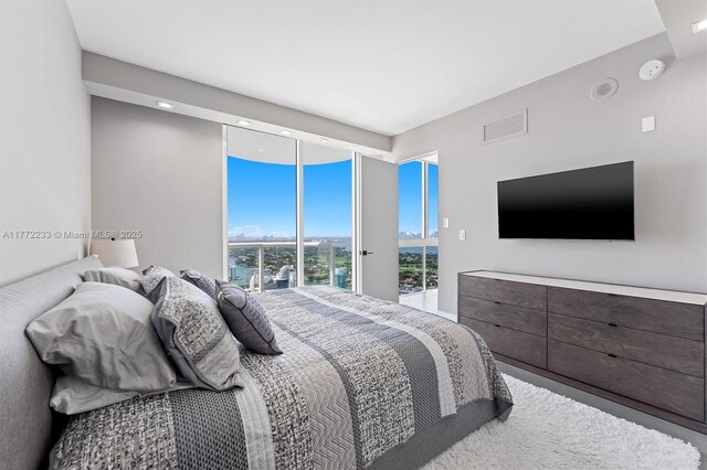 bedroom with visible vents