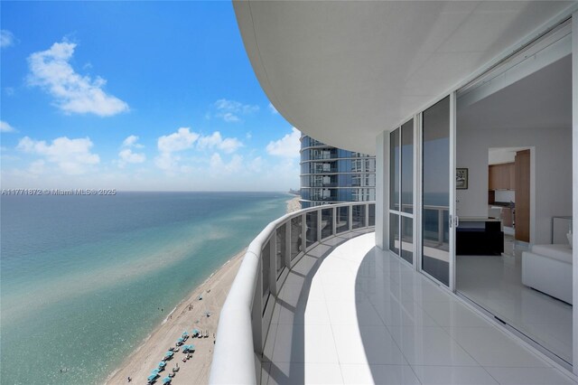 15811 Collins Ave Unit 2101, Sunny Isles Beach, FL 33160 - balcony featuring view of water and beach