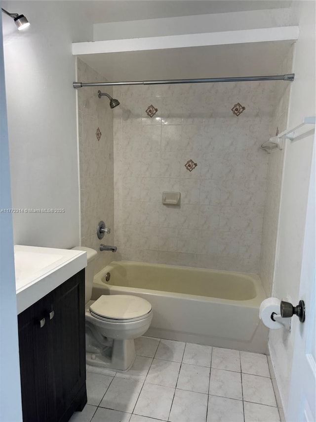 130 SW 109th Ave Unit 7, Sweetwater, FL 33174 - bathroom with toilet, bathing tub / shower combination, vanity, and tile patterned flooring