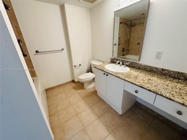 19501 W Country Club Dr Unit 1006, Aventura, FL 33180 - bathroom with baseboards, toilet, vanity, shower / bathing tub combination, and tile patterned flooring