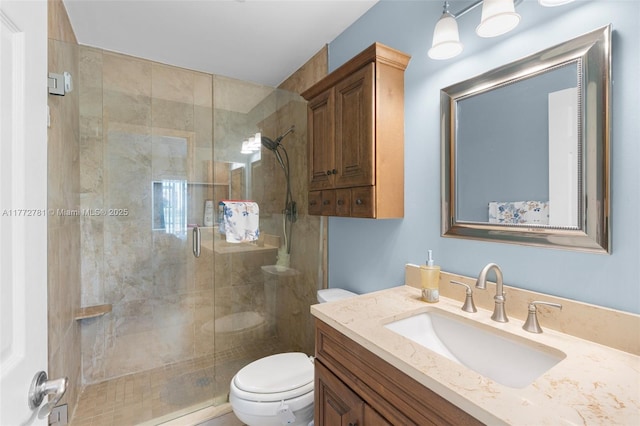 3171 Holiday Springs Blvd Unit 31-5, Margate, FL 33063 - bathroom featuring vanity, toilet, and a shower stall