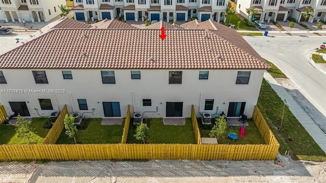 aerial view with a residential view