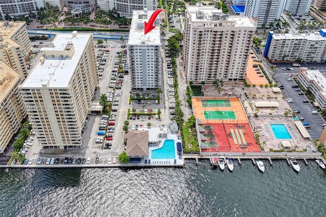 1849 S Ocean Dr Unit 711, Hallandale Beach, FL 33009 - view of urban area featuring a pool and a large body of water