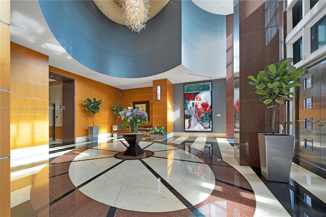 244 Biscayne Blvd Unit 206, Miami, FL 33132 - building lobby featuring a high ceiling