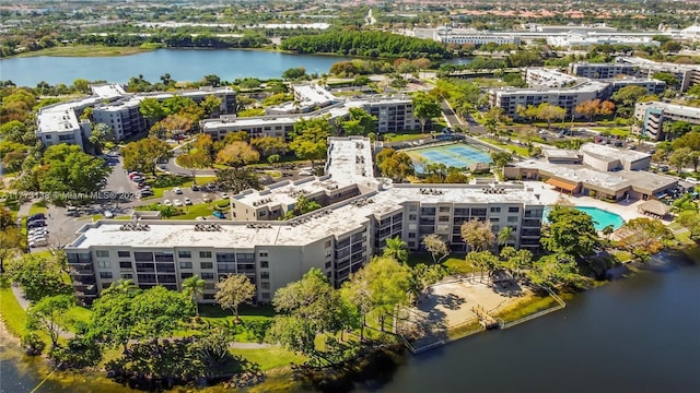1100 Colony Point Cir Unit 201, Pembroke Pines, FL 33026 - drone / aerial view of a nearby body of water, apartment complex / building, and a pool