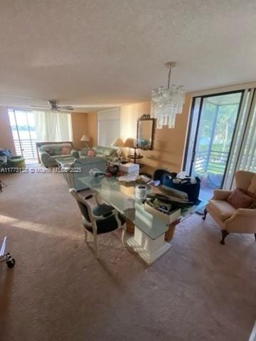 1100 Colony Point Cir Unit 201, Pembroke Pines, FL 33026 - dining space with carpet floors and a ceiling fan