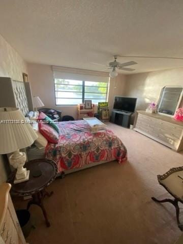 1100 Colony Point Cir Unit 201, Pembroke Pines, FL 33026 - carpeted bedroom featuring a ceiling fan
