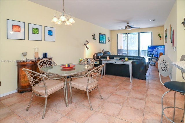 85 Gulfstream Rd Unit 304A, Dania Beach, FL 33004 - dining area with ceiling fan and light tile patterned floors