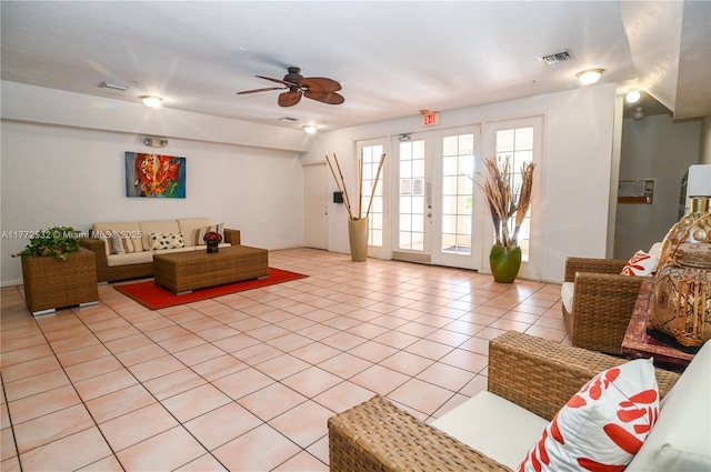 85 Gulfstream Rd Unit 304A, Dania Beach, FL 33004 - living area featuring ceiling fan and light tile patterned floors