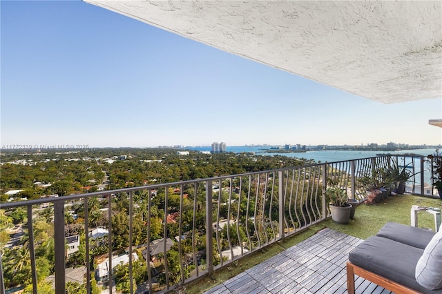 balcony with a water view