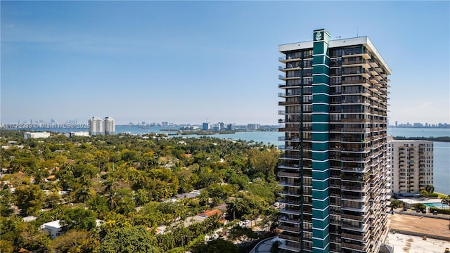 property's view of city with a water view