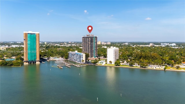 water view featuring a city view